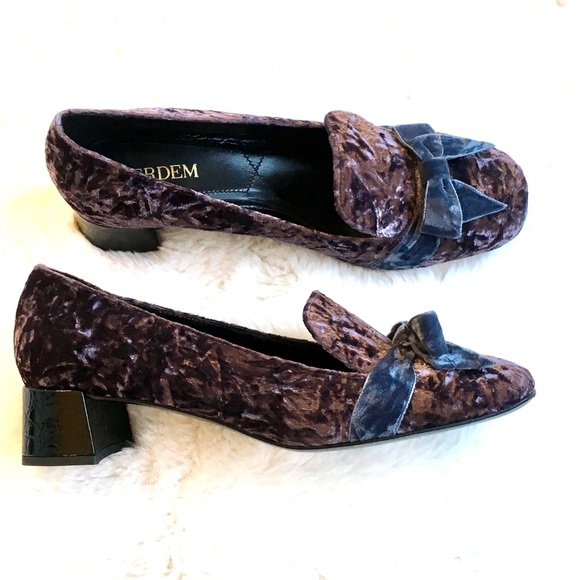 NWT   Erderm Crushed Velvet Berry Pump/Loafer - Picture 3 of 7